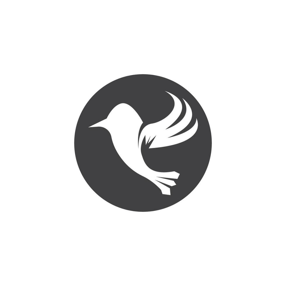 brummande fågel silhuett konst logotyp vektor illustration