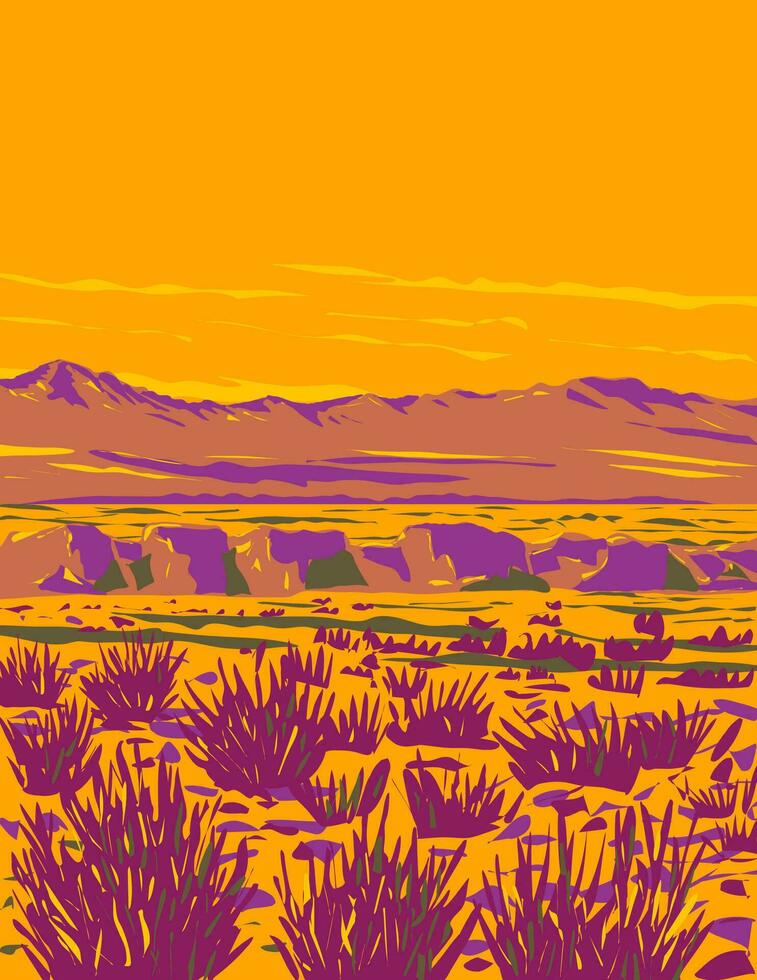 Atacama Wüste im Argentinien und Chile wpa Kunst Deko Poster vektor