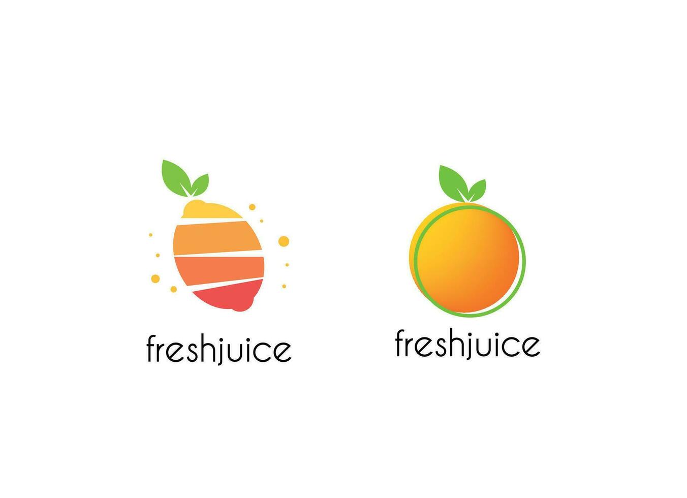 juice färsk frukt baner. orange, citron- friska juice design mall. vektor