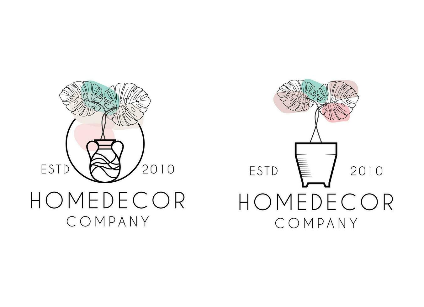 schön Blume Pflanze Logo im Vase oder Blumentopf im Linie Kunst Design Stil vektor