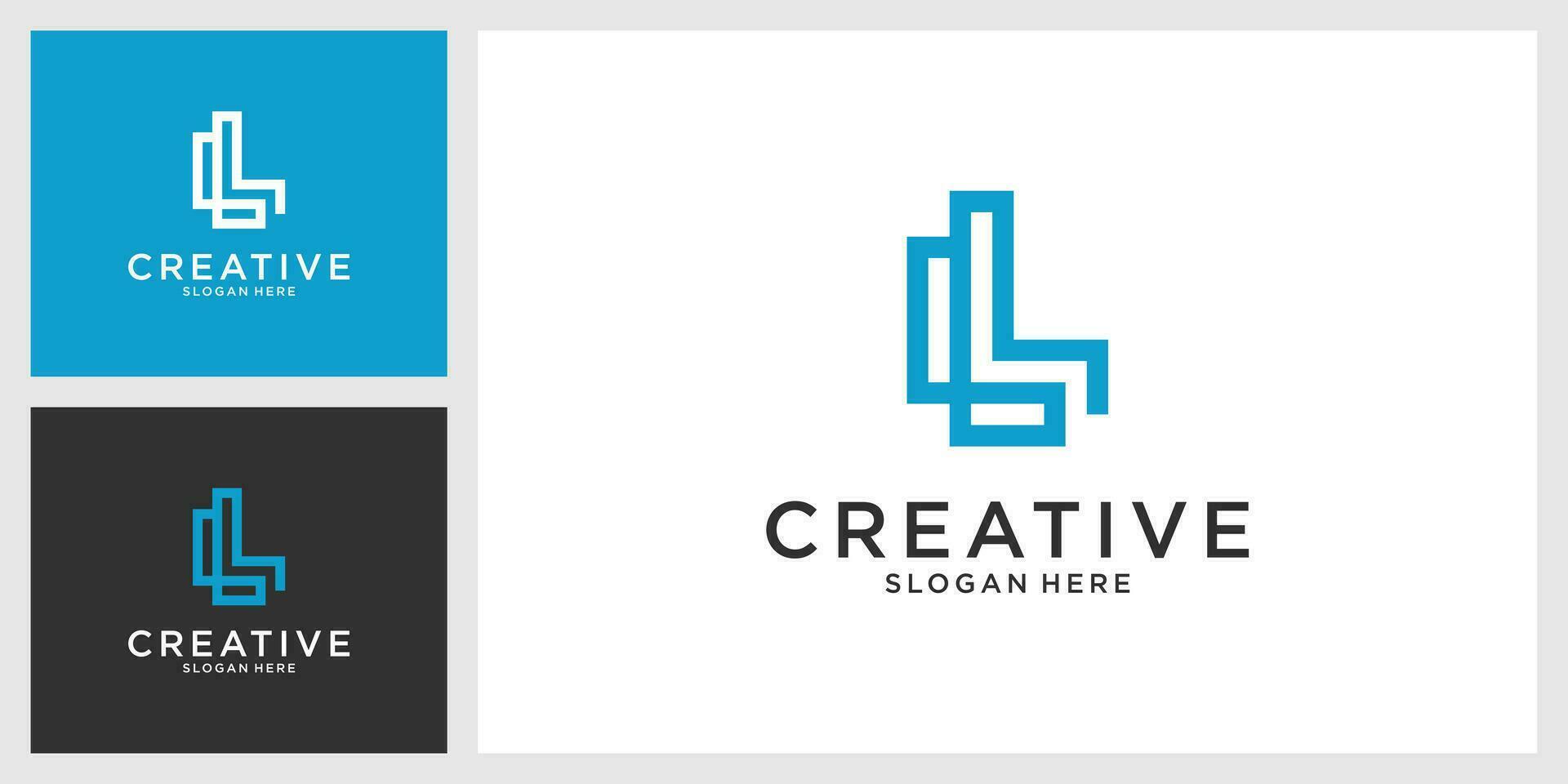 l oder ll Initiale Brief Logo Design Vektor