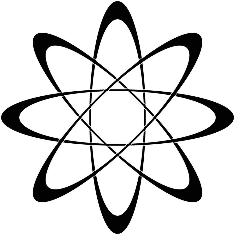 ein Atom im schwarz Illustrator zeichnen vektor