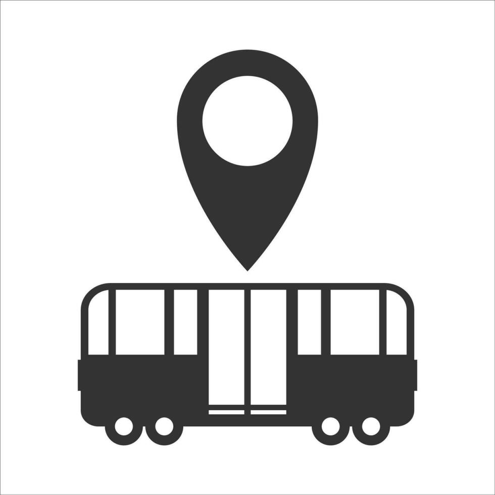 vektor illustration av bussväg plats ikon i mörk Färg och vit bakgrund