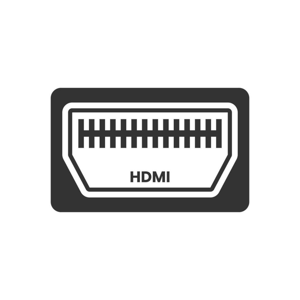 vektor illustration av hdmi ikon i mörk Färg och vit bakgrund