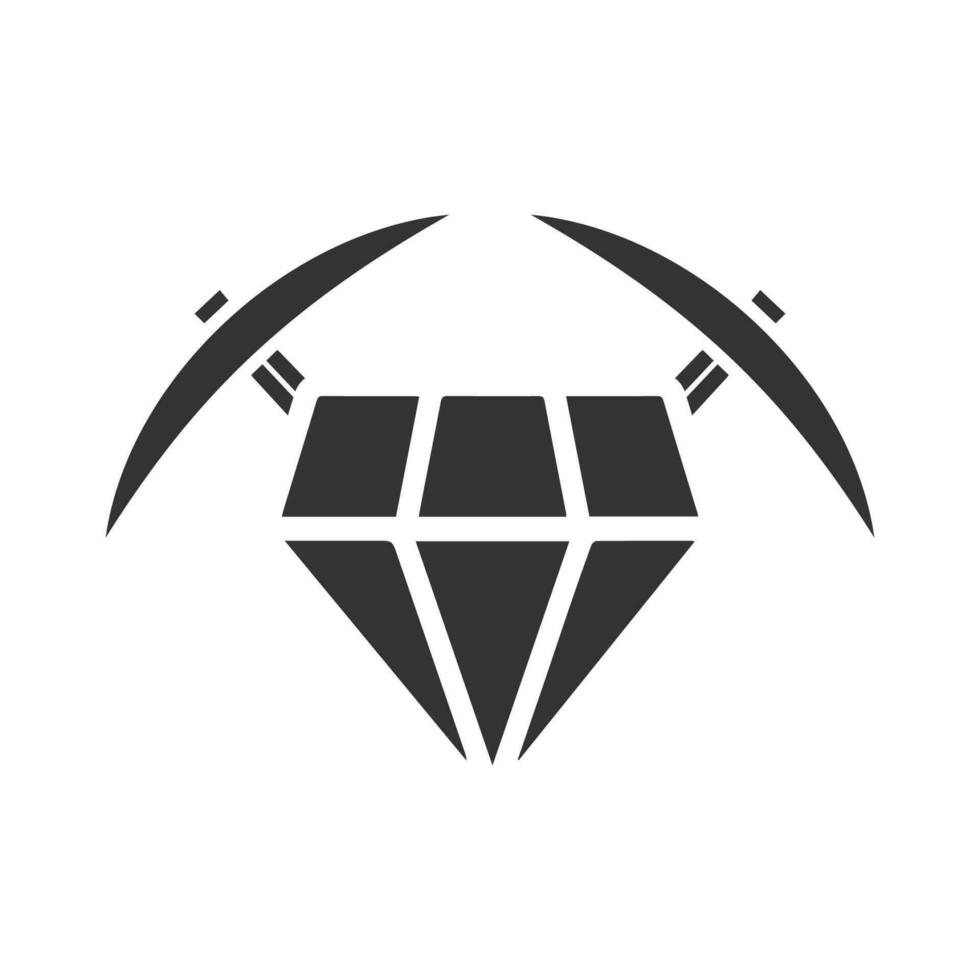 Vektor Illustration von Diamant Bergbau Symbol im dunkel Farbe und Weiß Hintergrund