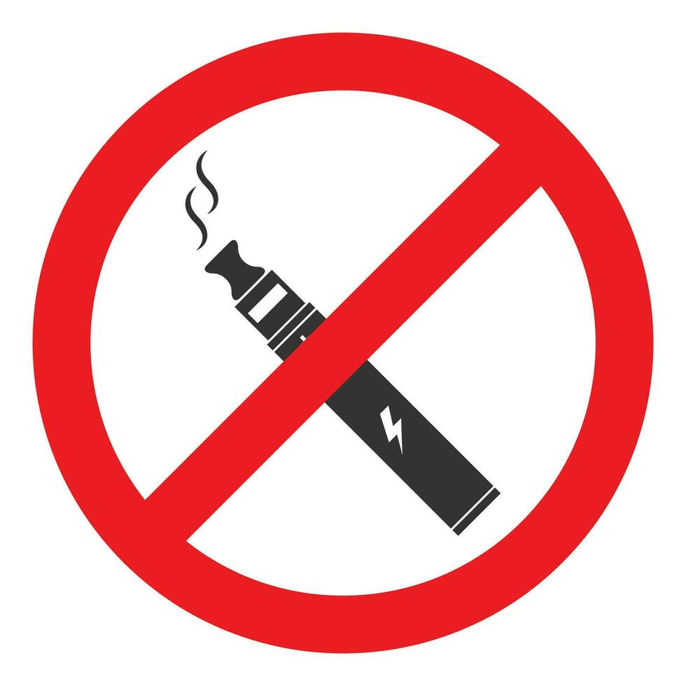 vektor illustration av förbjuda på elektronisk cigaretter ikon i mörk Färg och vit bakgrund
