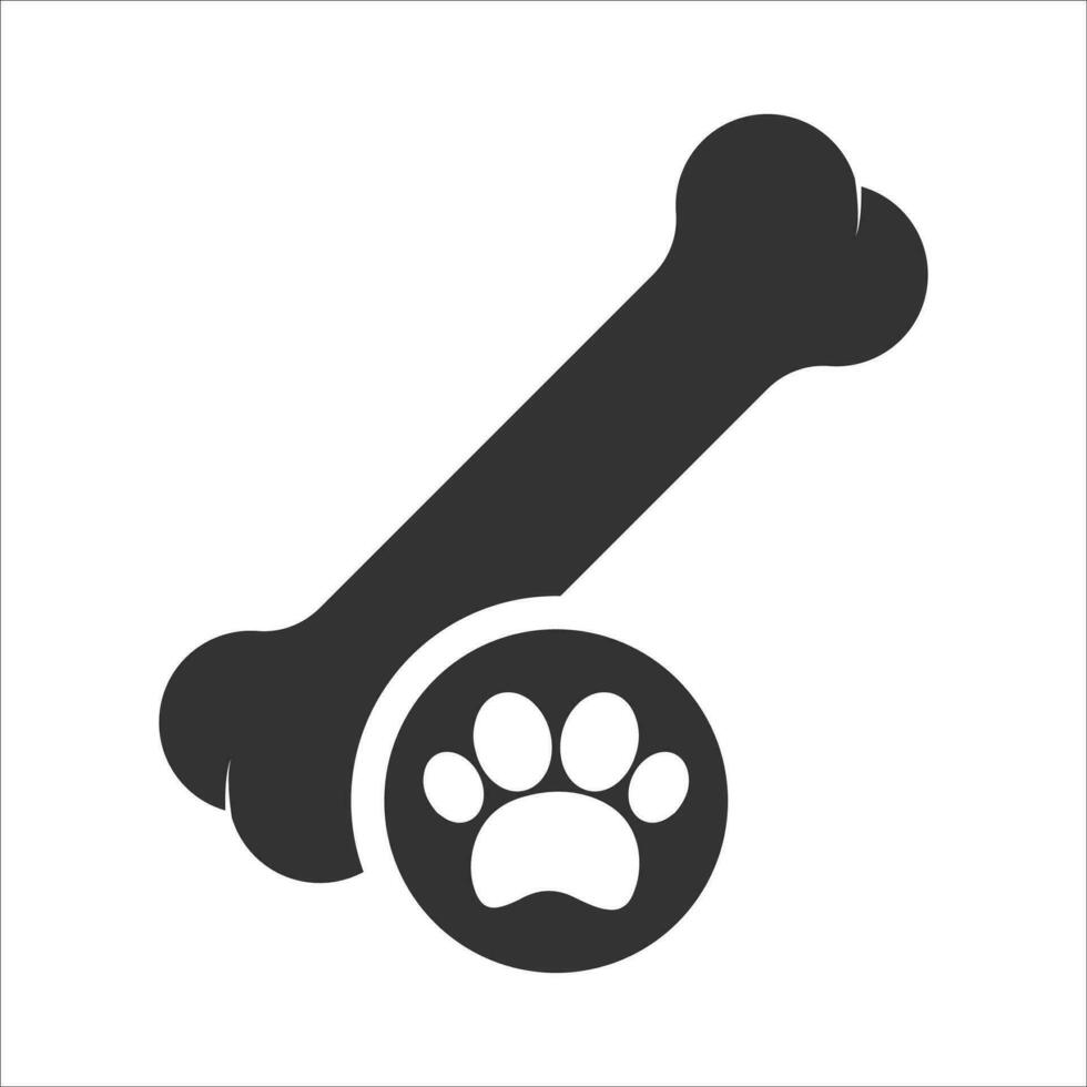 Vektor Illustration von Hund Knochen Symbol im dunkel Farbe und Weiß Hintergrund