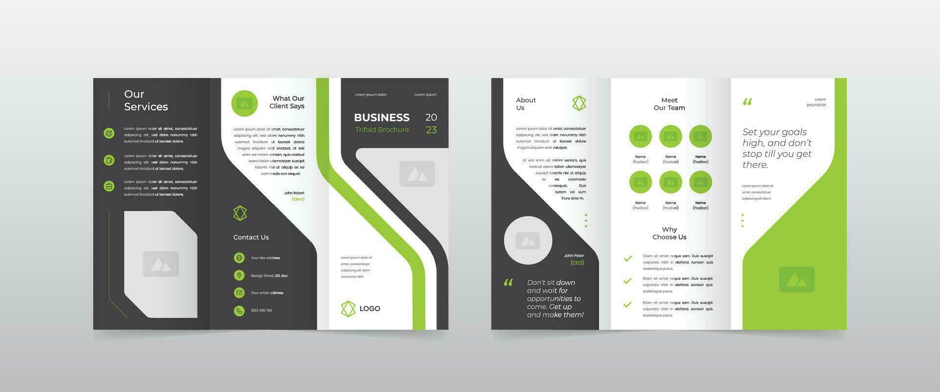 modern Grün Geschäft dreifach Broschüre vektor