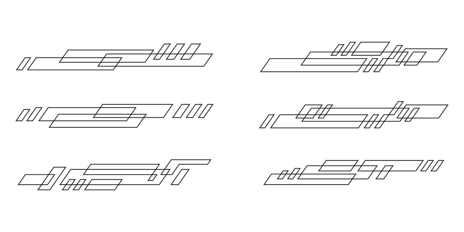 Hej teknologi digital grafisk bar fodrad geometrisk uppsättning vektor illustration