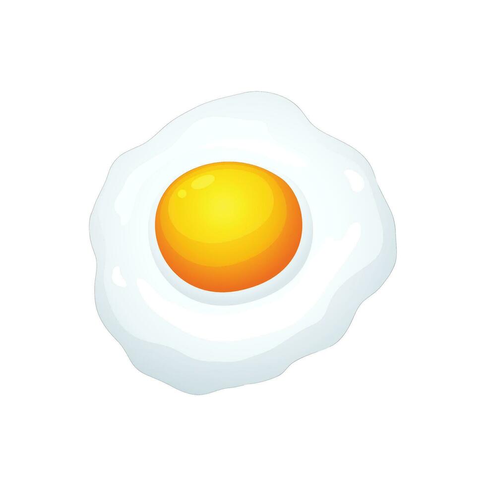 Vektor gebraten Ei Omelette isoliert auf Weiß