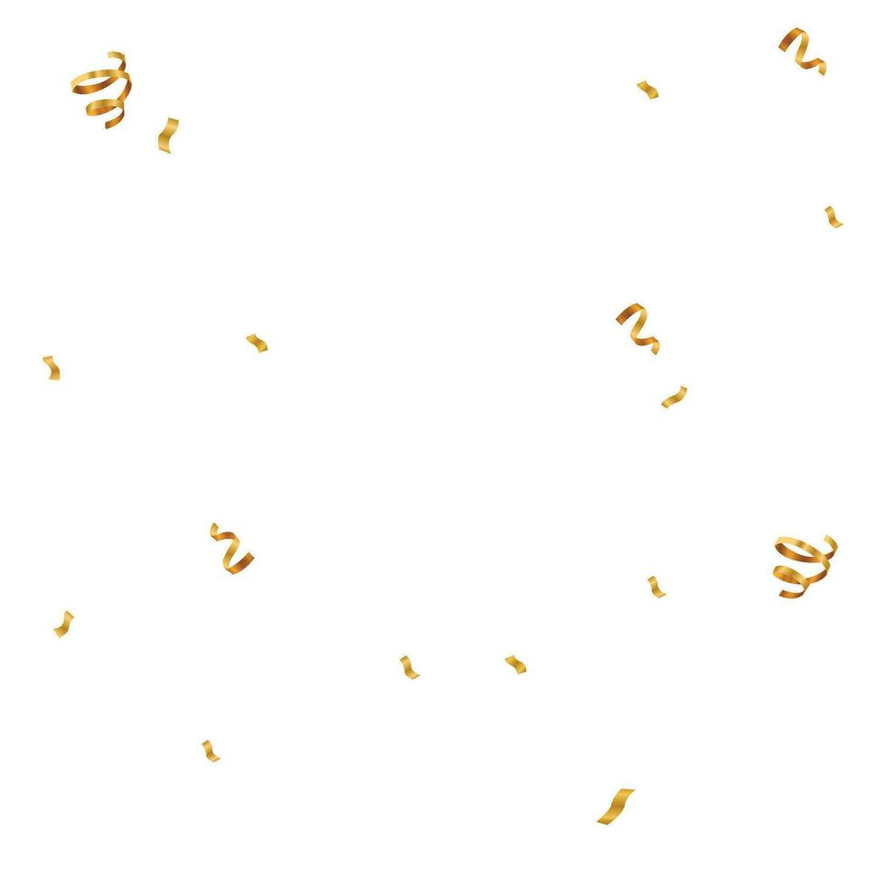 Vektor golden Konfetti Isolierung auf Weiß Hintergrund