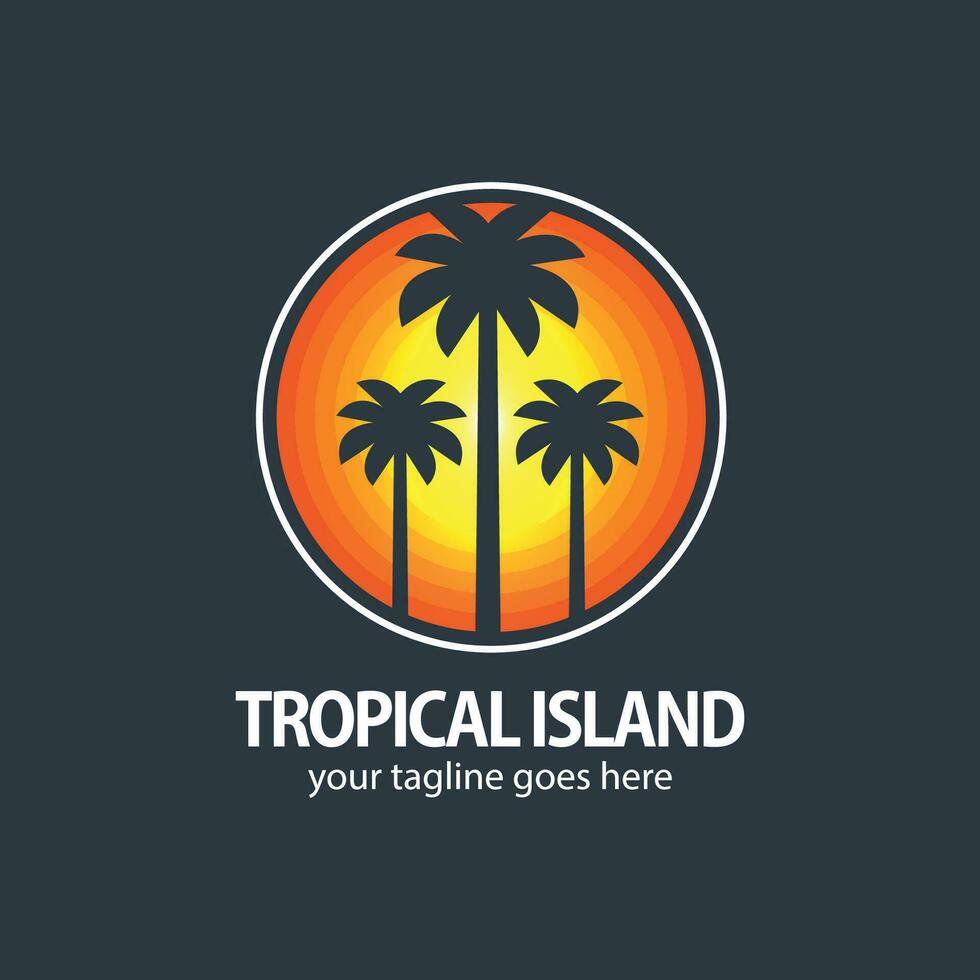 tropisk ö logotyp vektor