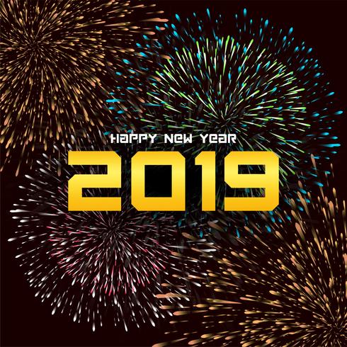 Abstrakter guten Rutsch ins Neue Jahr-Feierhintergrund 2019 vektor