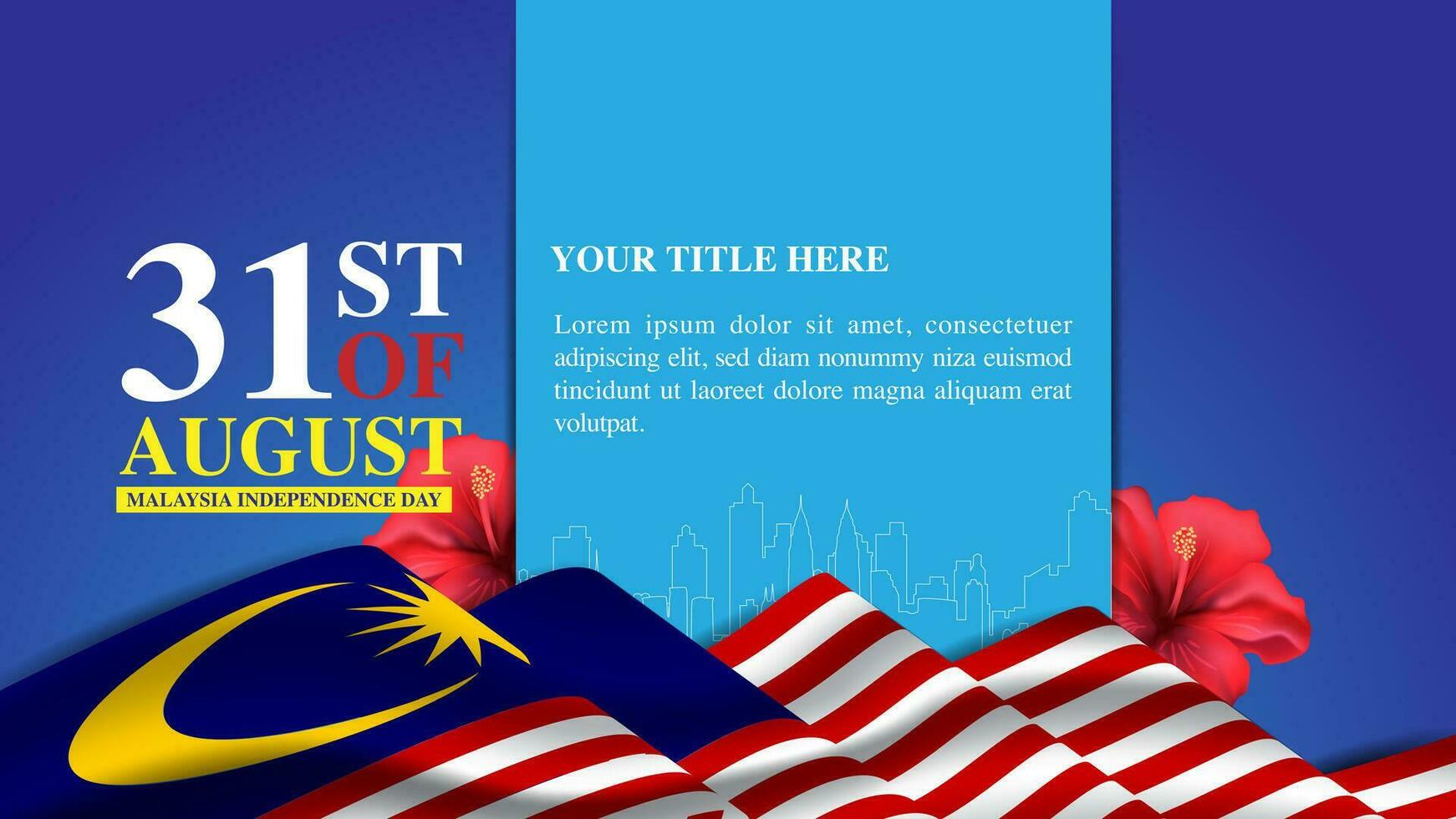 Malaysia Unabhängigkeit Tag Hintergrund Banner vektor