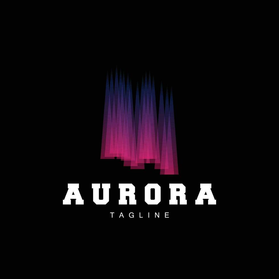 aurora logotyp, himmel natur landskap design, symbol vektor illustration mall