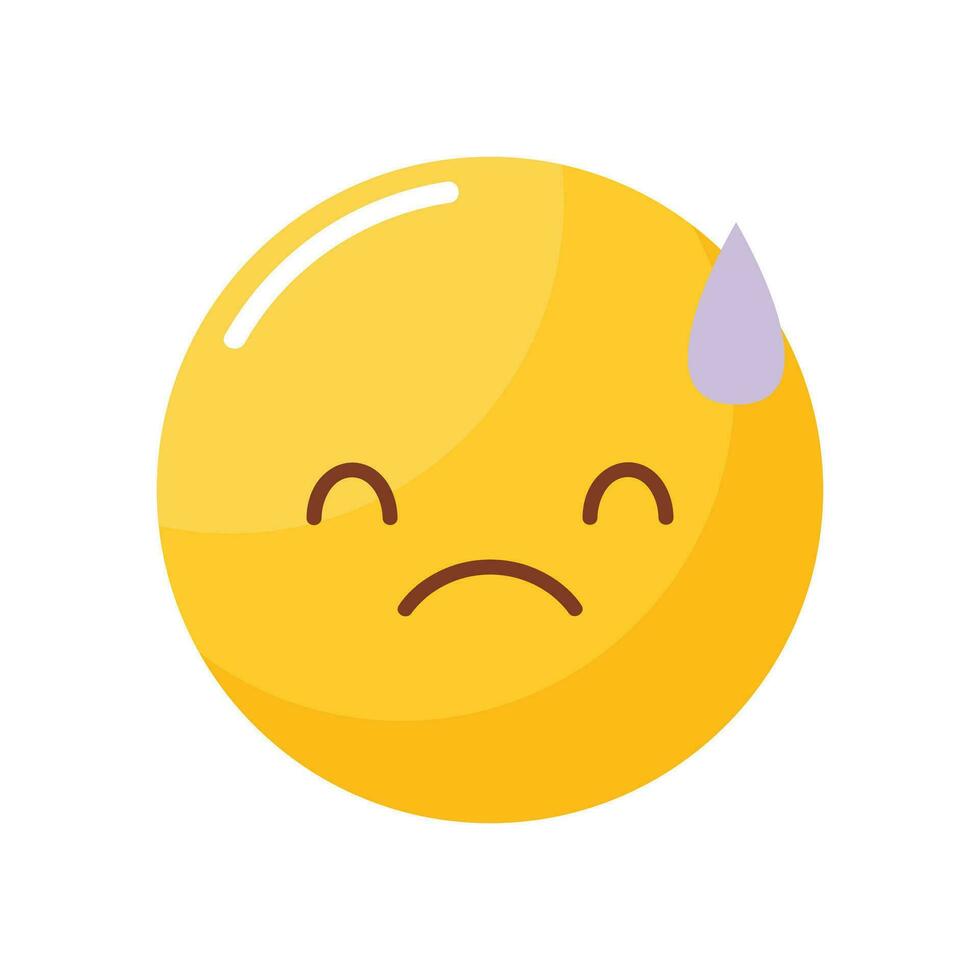 Vektor eben Emoticon Reaktion auf Weiß Hintergrund.