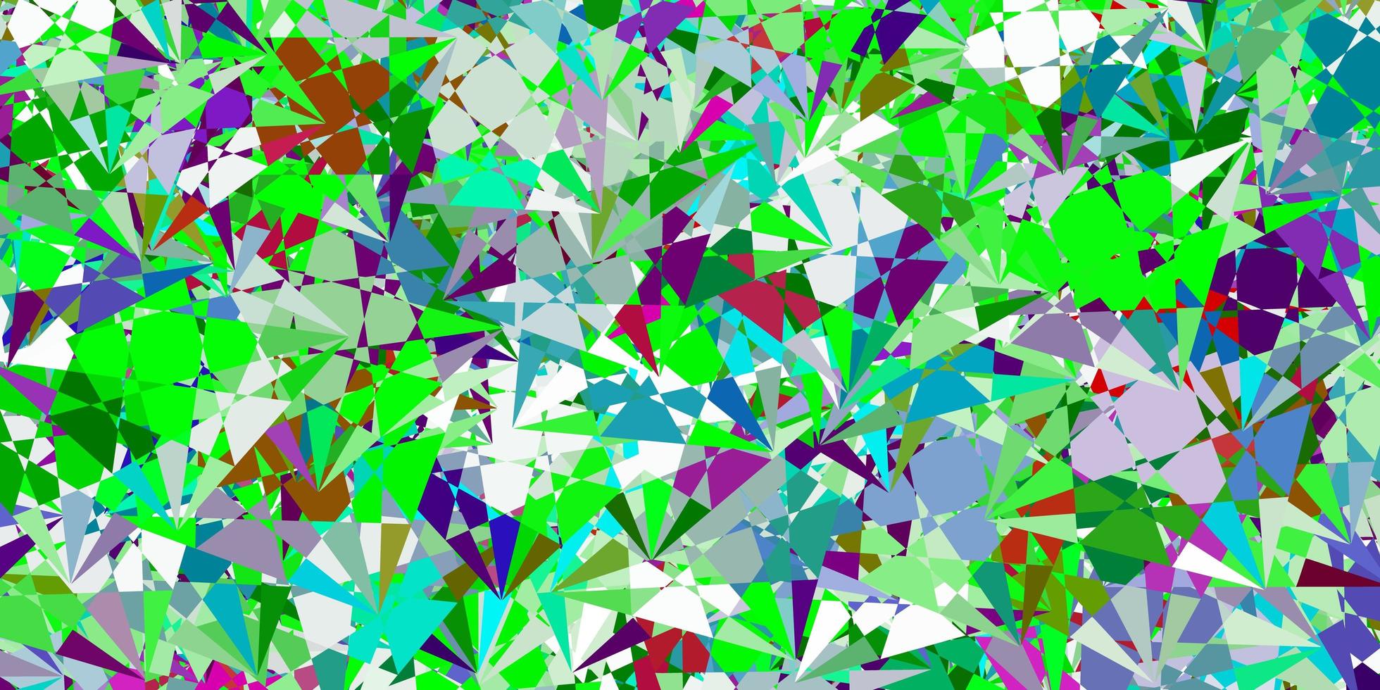 hellrosa grüner Vektorhintergrund mit Dreieckslinien vektor