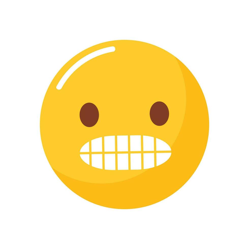 Vektor eben Emoticon Reaktion auf Weiß Hintergrund.