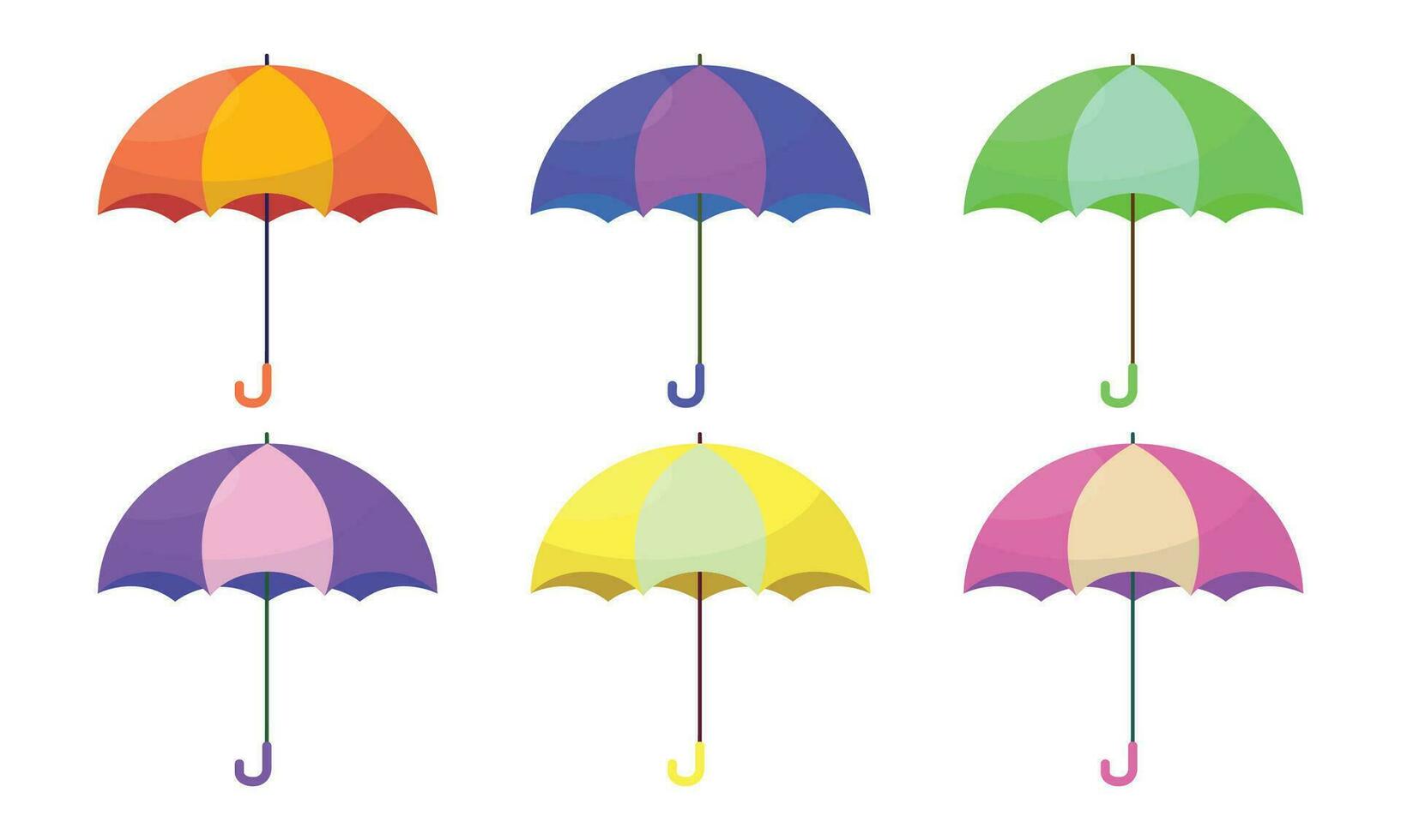 Vektor farbig Regenschirme Sammlung. Vektor Illustration