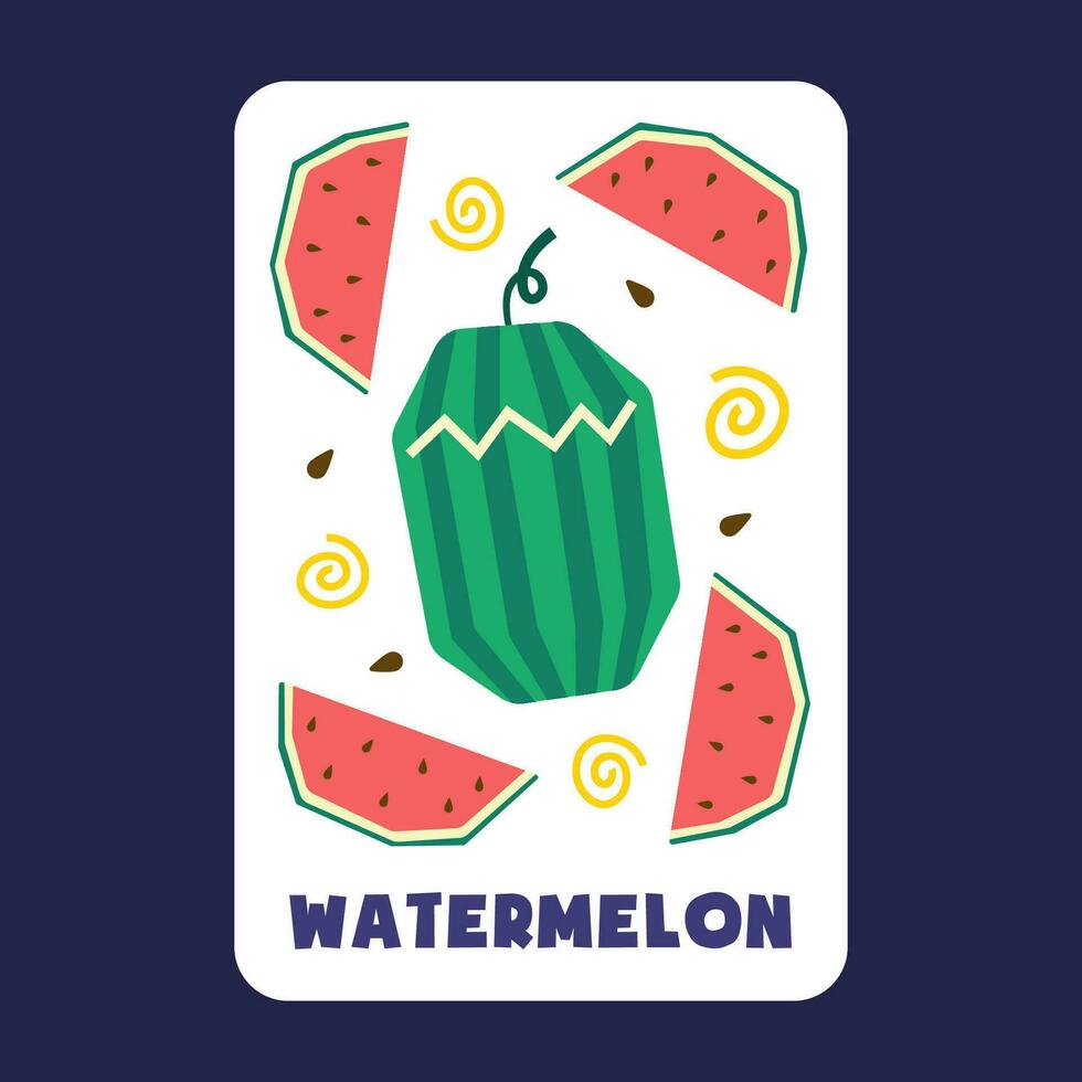 vattenmelon frukt dra av vektor illustration premie samling