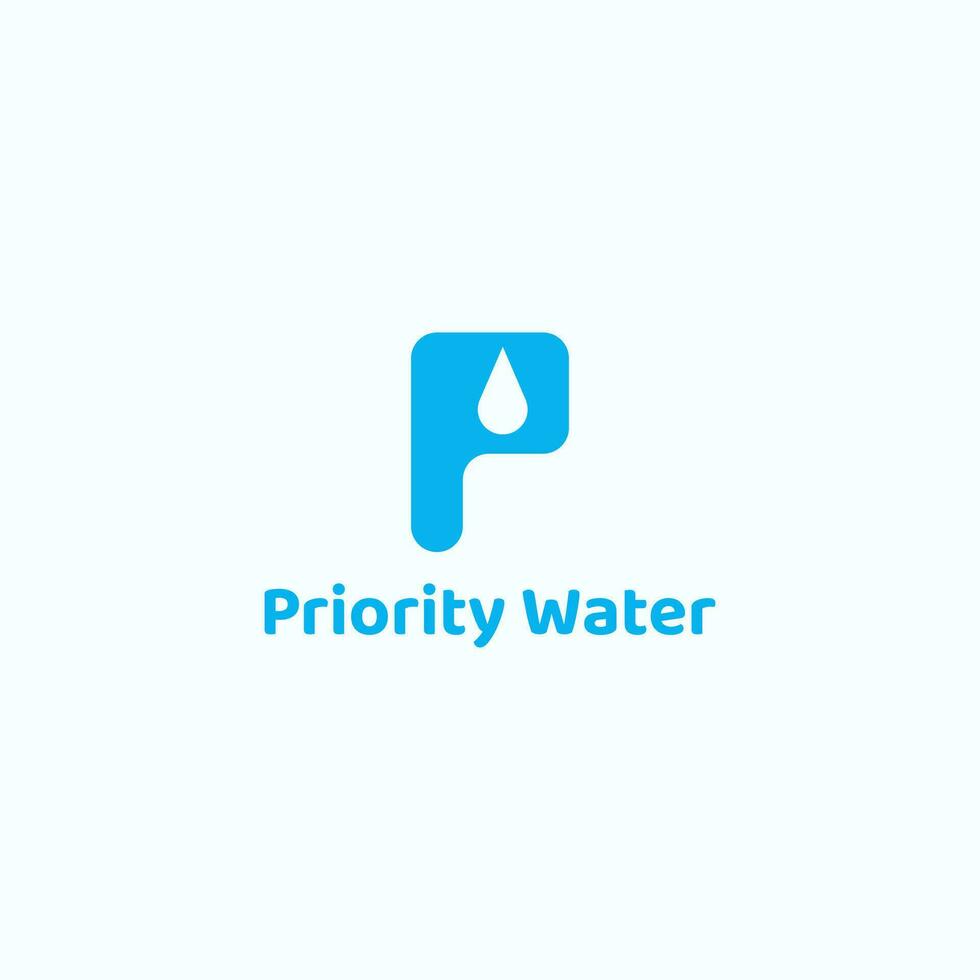 p Brief Logo mit Wasser fallen Negativ Raum. vektor