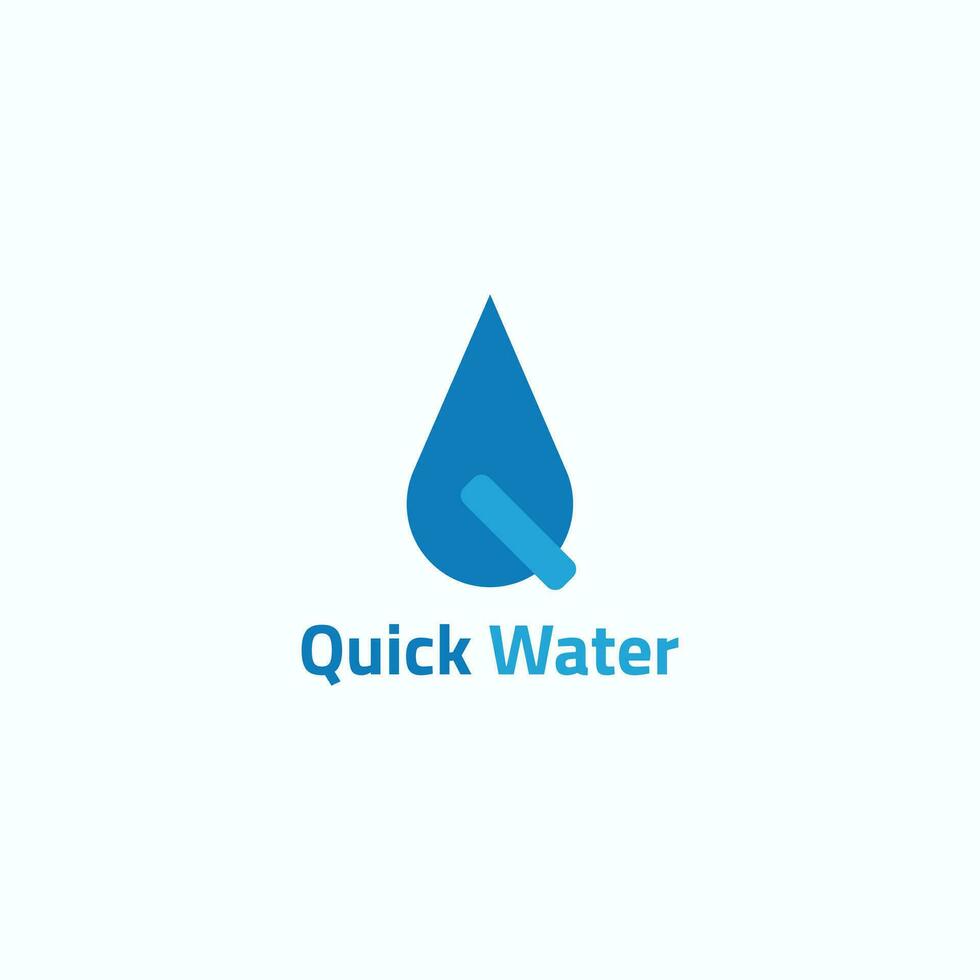 en vatten logotyp och en linje liknar de brev q. vektor