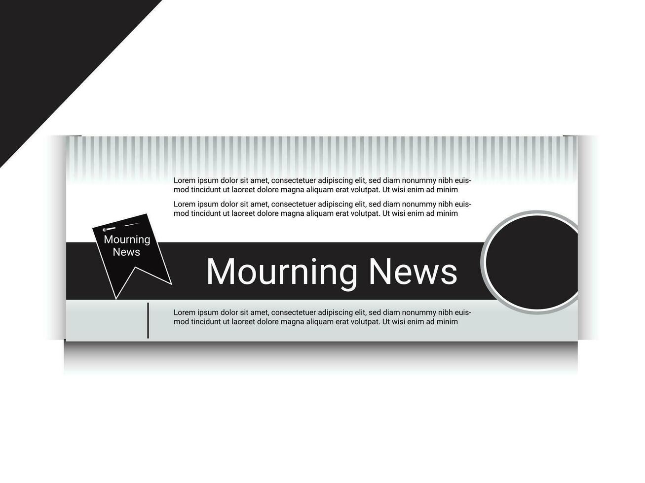 schwarz Trauer Nachrichtenbewusstsein Banner zum editierbar Sozial Post oder drucken vektor