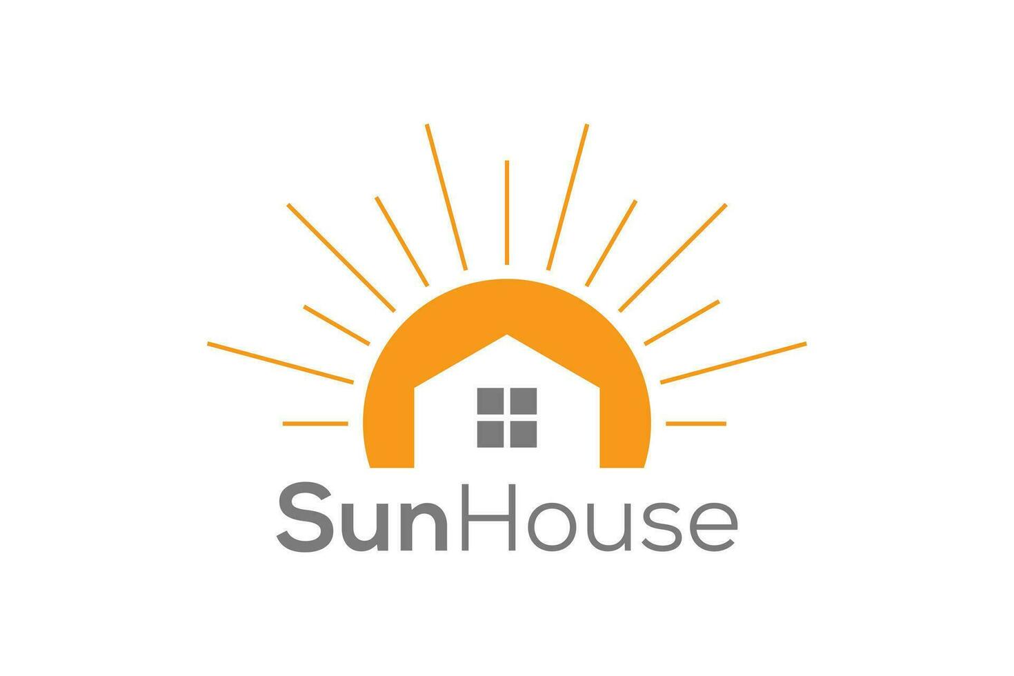 minimal och professionell Sol och hus tecken logotyp design vektor mall