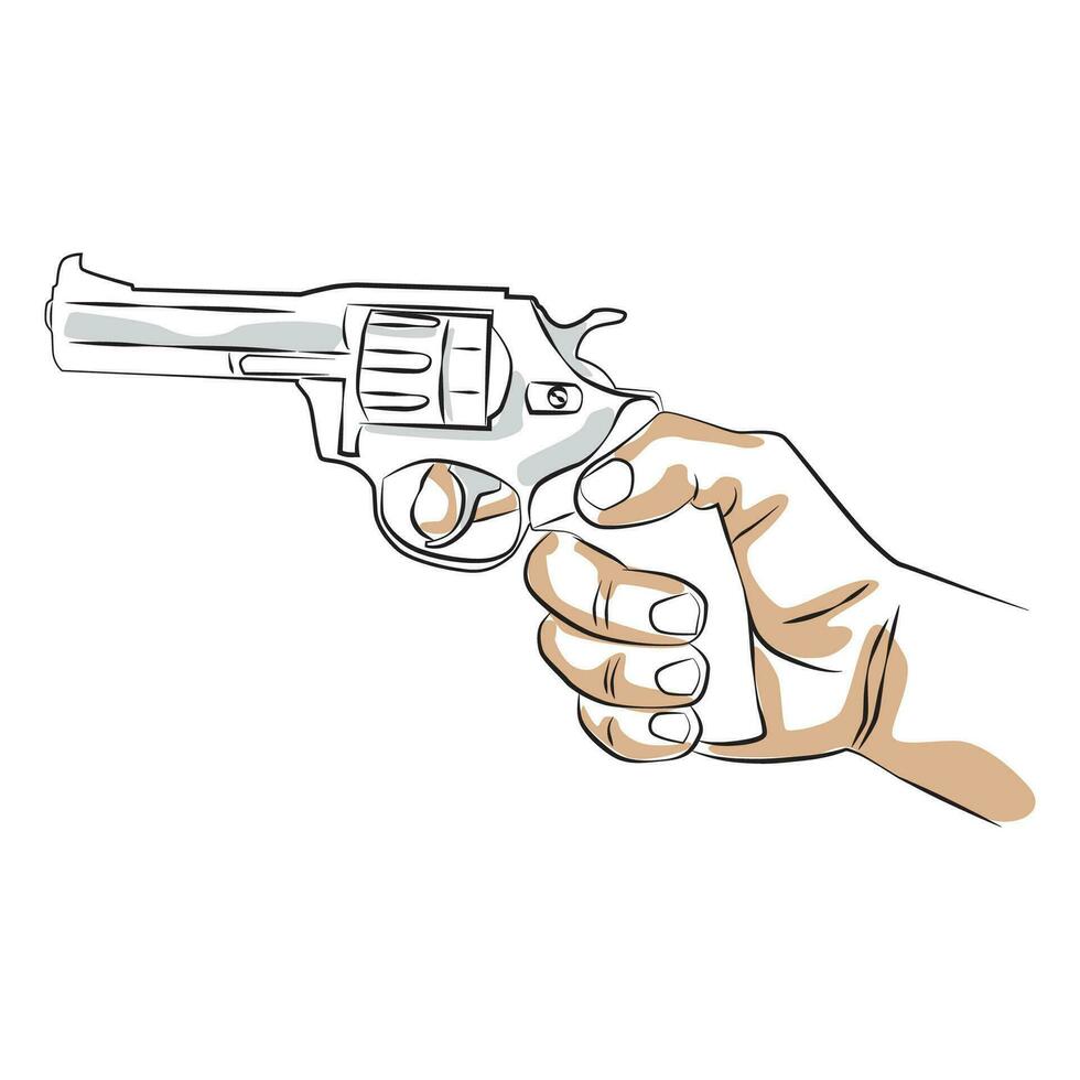 hand innehav pistol - vektor illustrationer