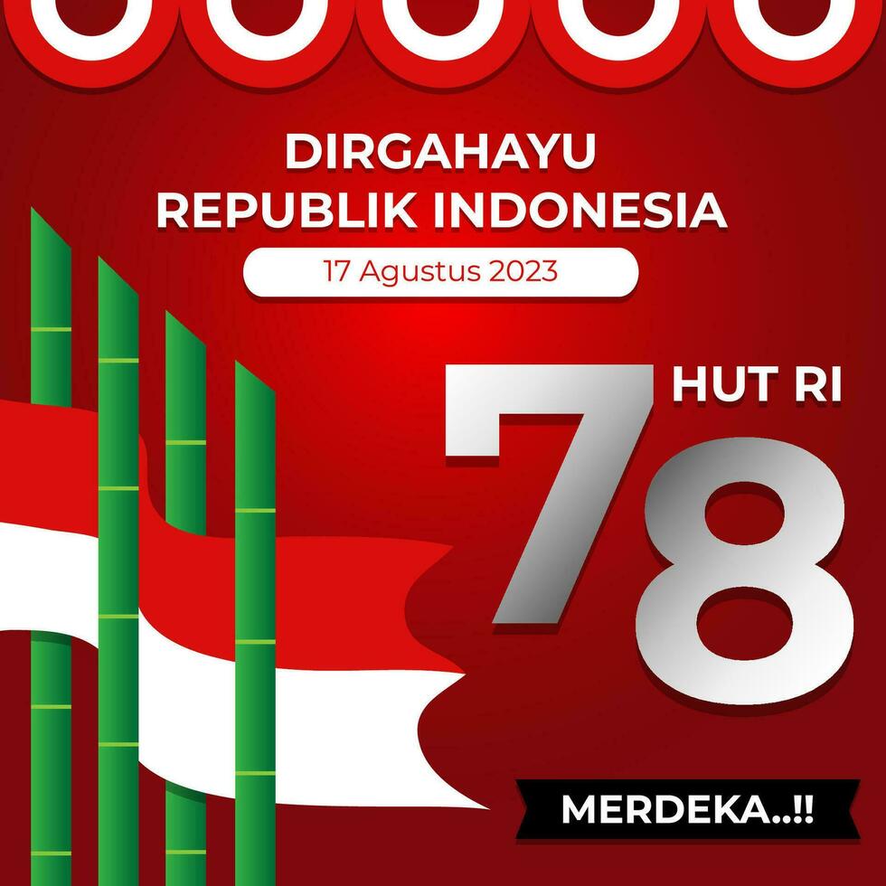 Happy Indonesien Unabhängigkeitstag Feier Vektor Template Design Illustration