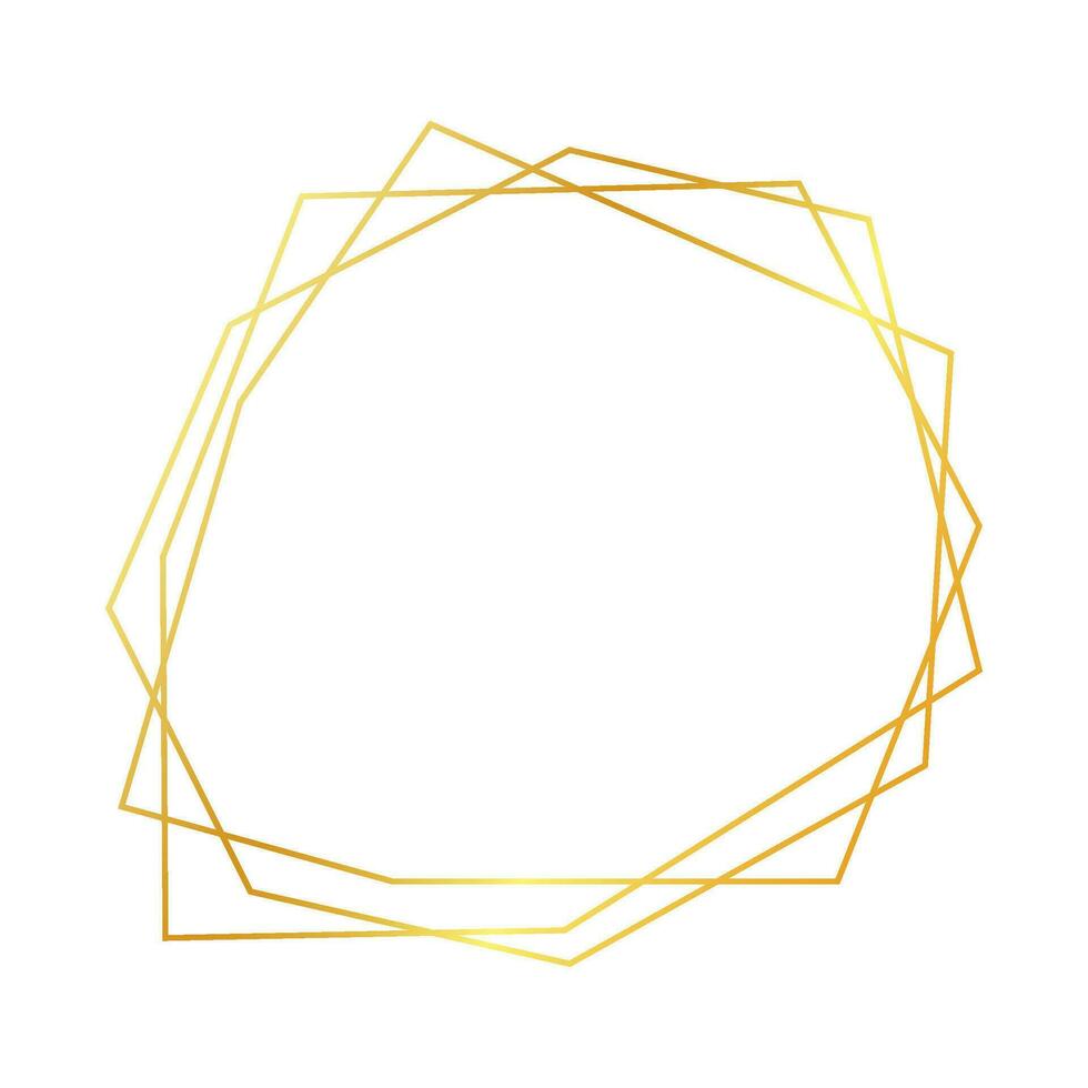 guld geometrisk polygonal ram vektor