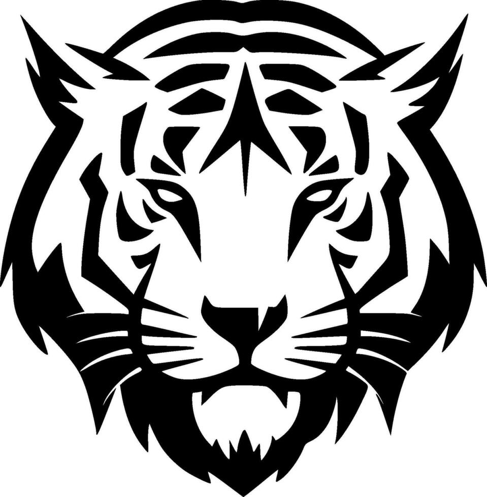 tiger - minimalistisk och platt logotyp - vektor illustration