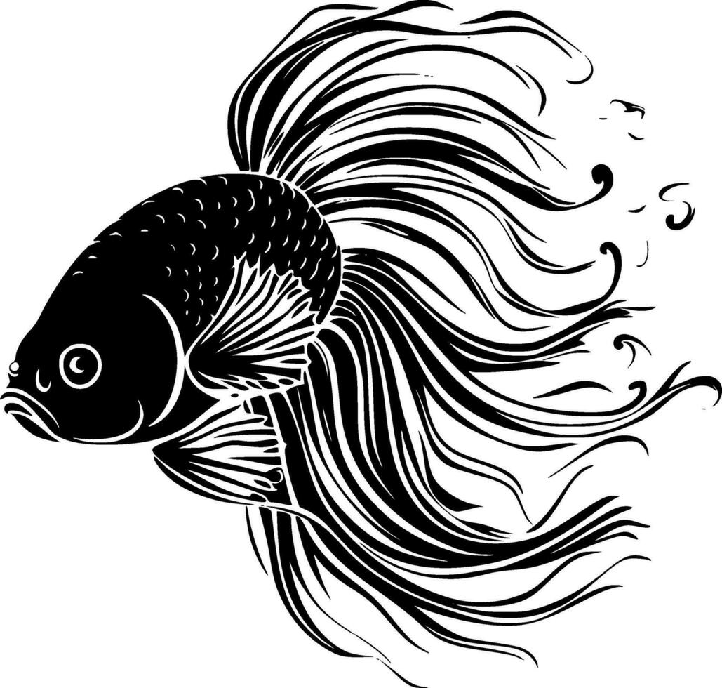 Fisch, minimalistisch und einfach Silhouette - - Vektor Illustration