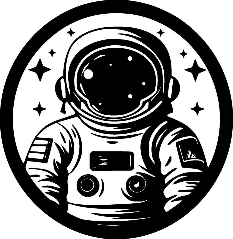 Astronaut, schwarz und Weiß Vektor Illustration