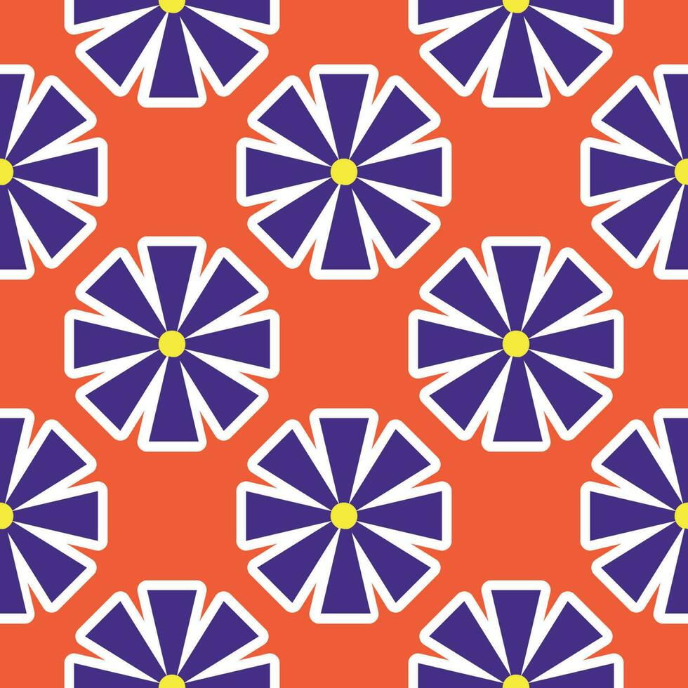 y2k Blumen- Muster. komisch funky retro Blumen Hintergrund vektor