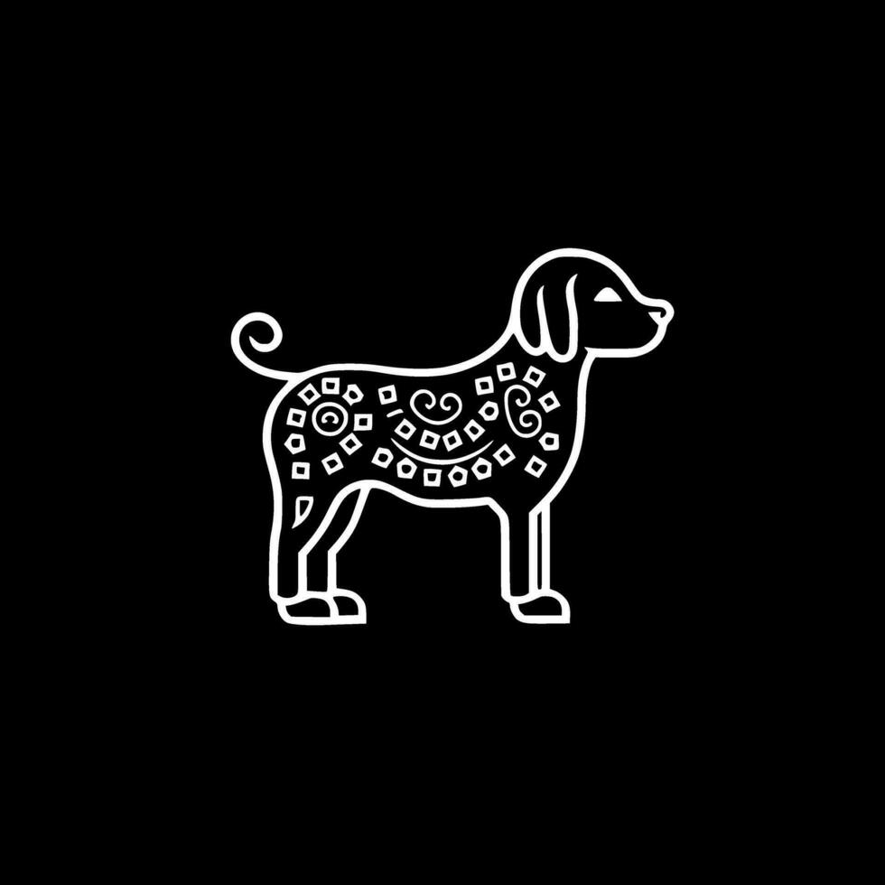 Hund - - schwarz und Weiß isoliert Symbol - - Vektor Illustration