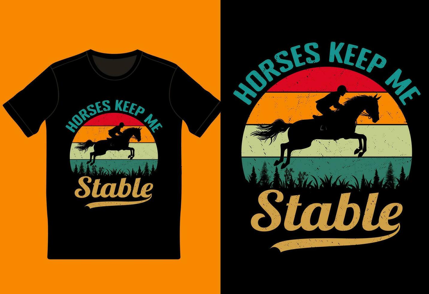 Pferde behalten mich stabil T-Shirt Design vektor