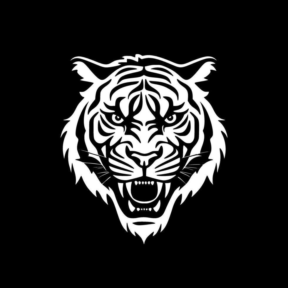 Tiger - - schwarz und Weiß isoliert Symbol - - Vektor Illustration