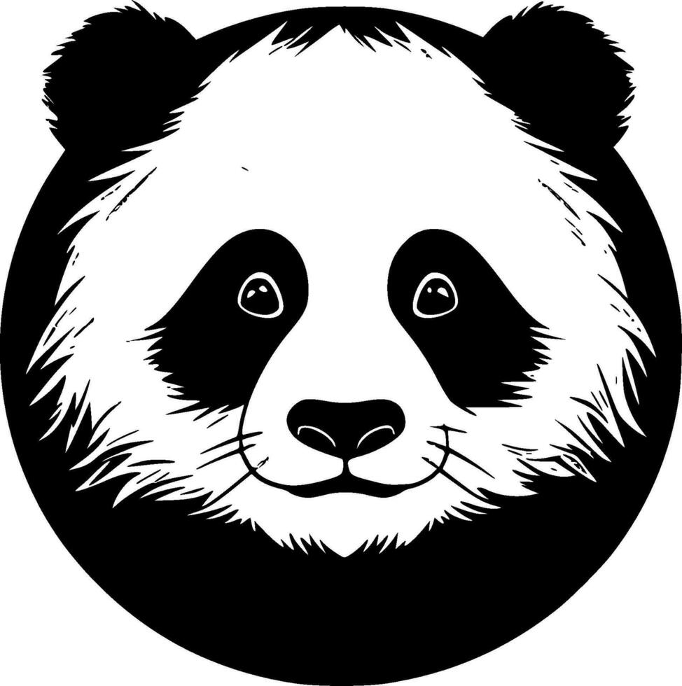 panda - minimalistisk och platt logotyp - vektor illustration