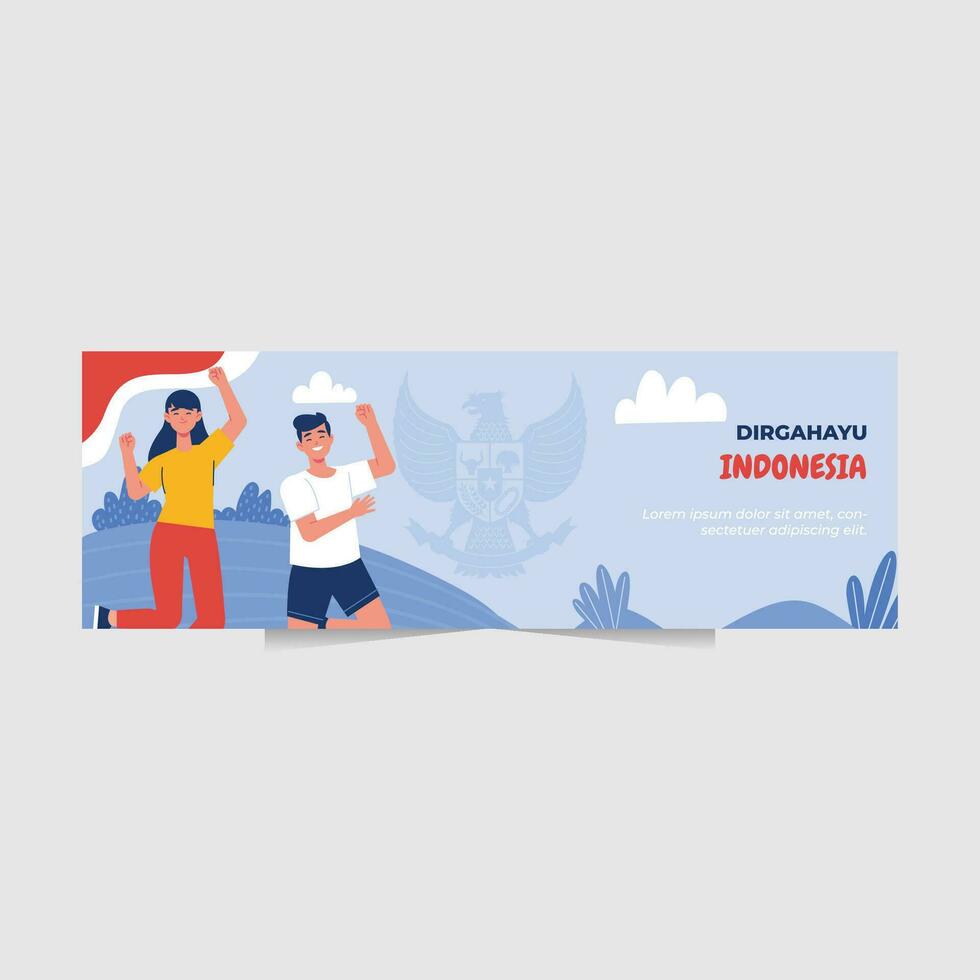 Banner und Poster Indonesiens Unabhängigkeit Tag mit patriotisch Inbrunst vektor