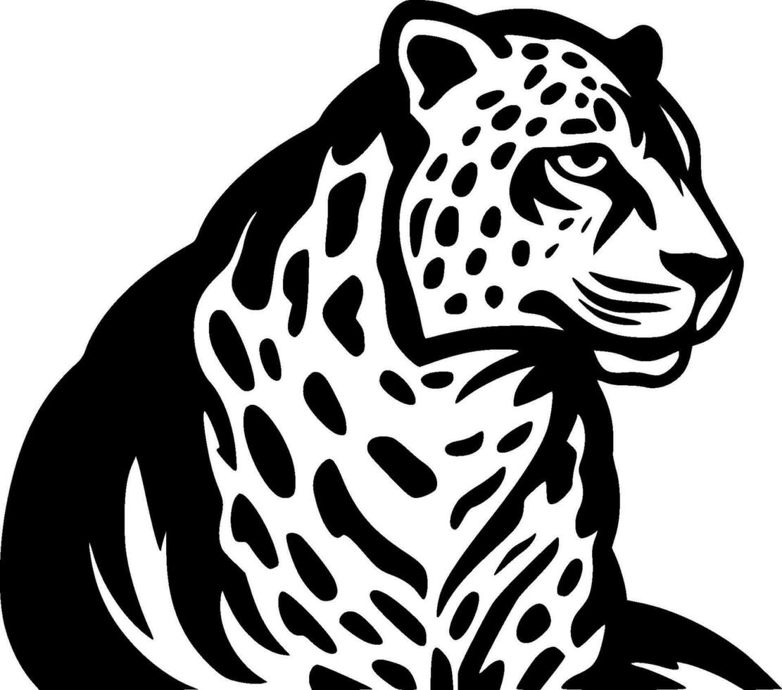 leopard, svart och vit vektor illustration