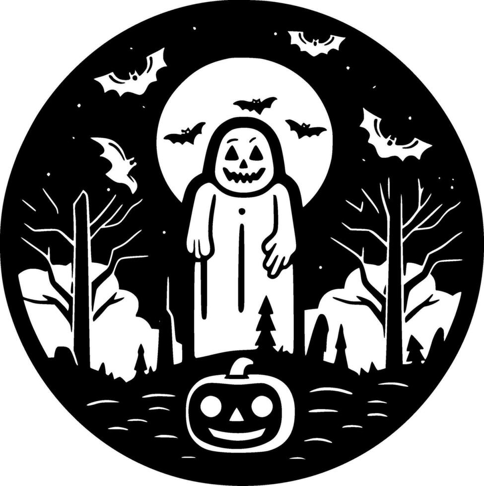 halloween, minimalistisk och enkel silhuett - vektor illustration