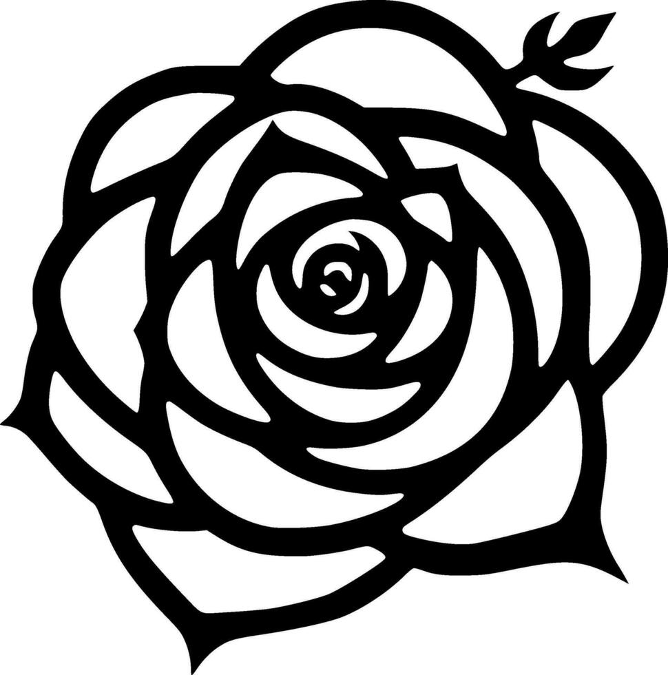 Rose - - minimalistisch und eben Logo - - Vektor Illustration