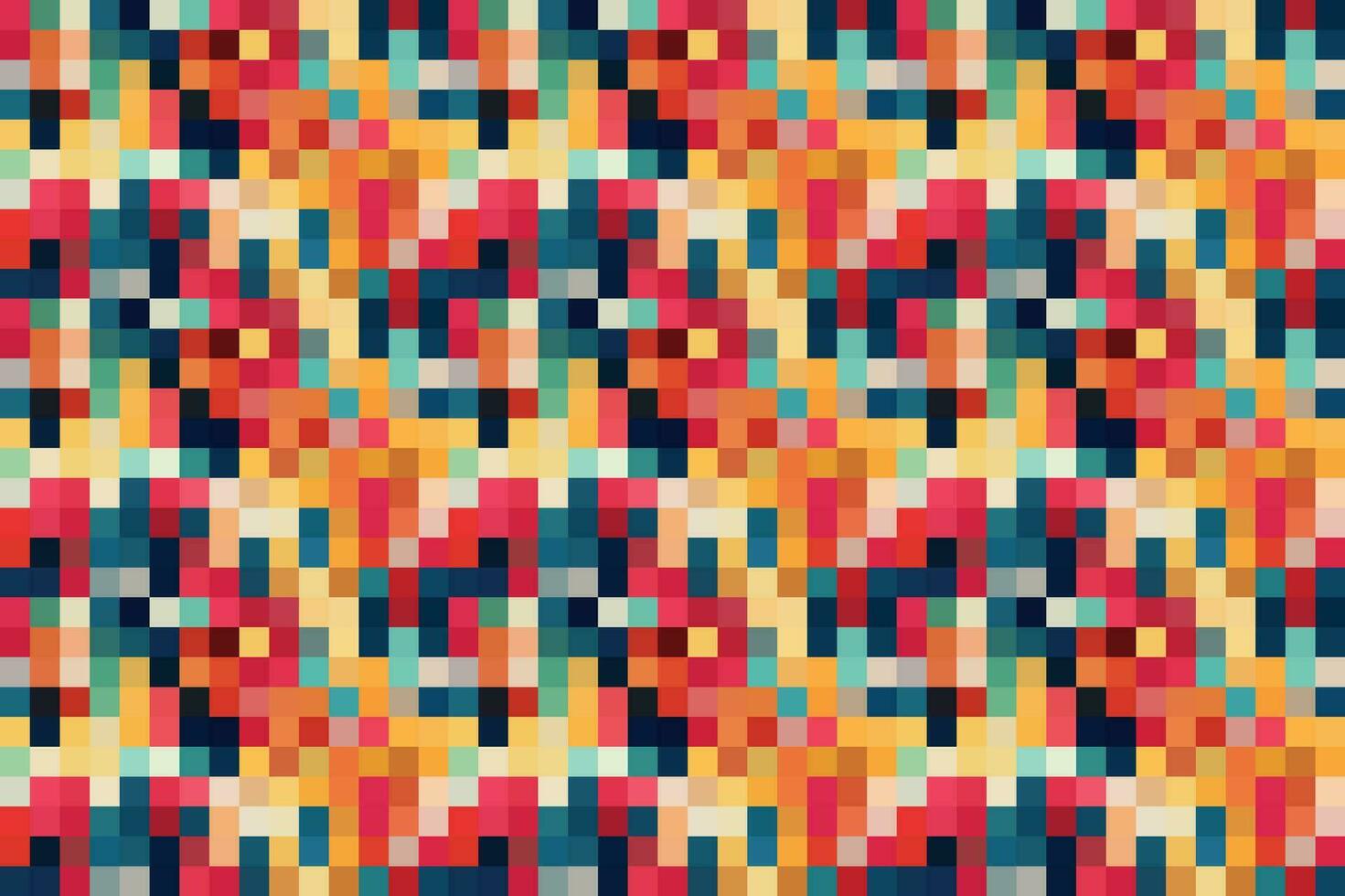 pixelig bunt beschwingt geometrisch Gitter modern abstrakt Pixel Lärm Vektor Textur, Fliese nahtlos Muster Hintergrund