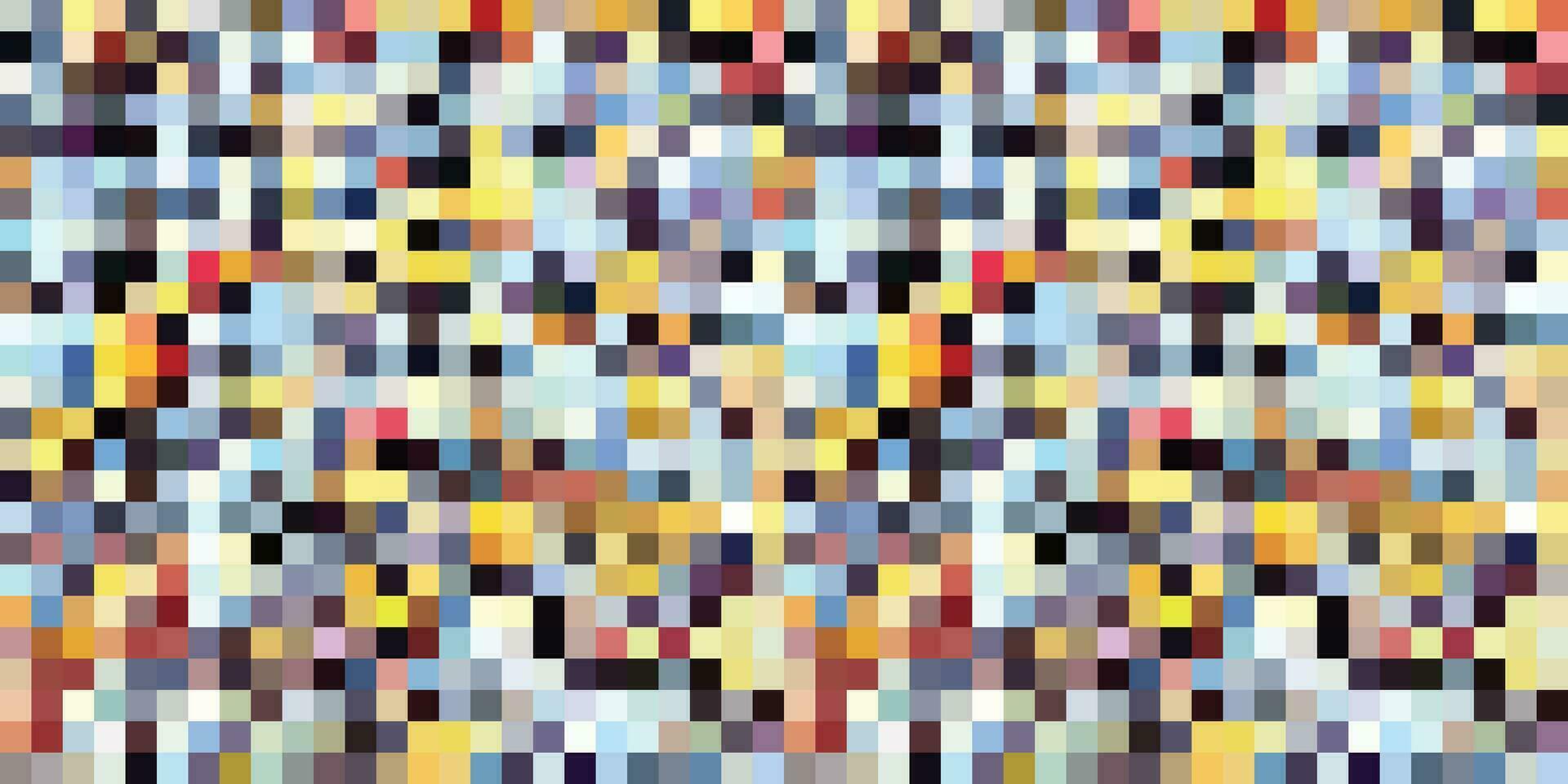 pixelated färgrik vibrerande geometrisk rutnät modern abstrakt pixel ljud vektor textur, bricka sömlös mönster bakgrund