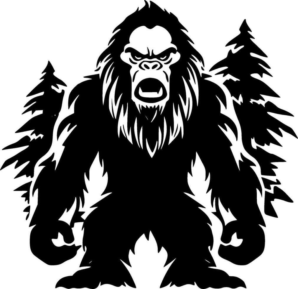 Bigfoot - - schwarz und Weiß isoliert Symbol - - Vektor Illustration