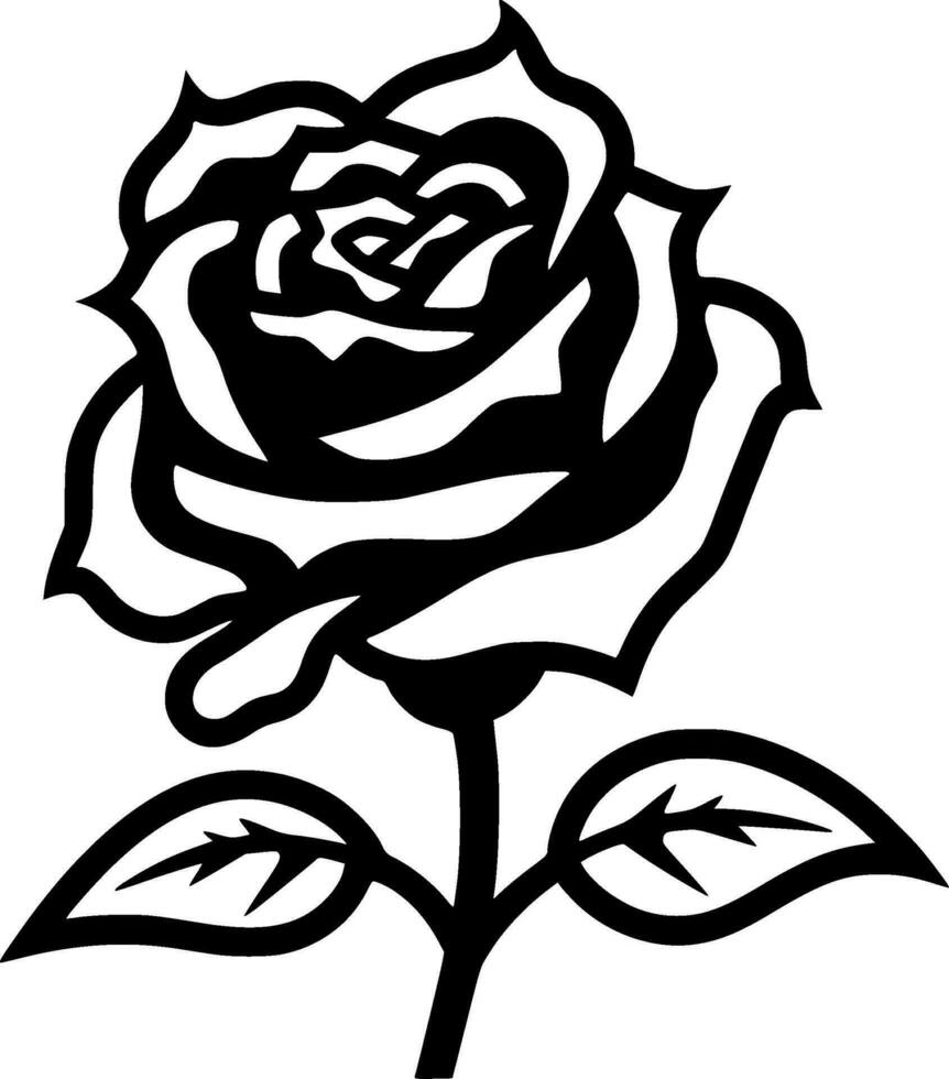 Rose, minimalistisch und einfach Silhouette - - Vektor Illustration