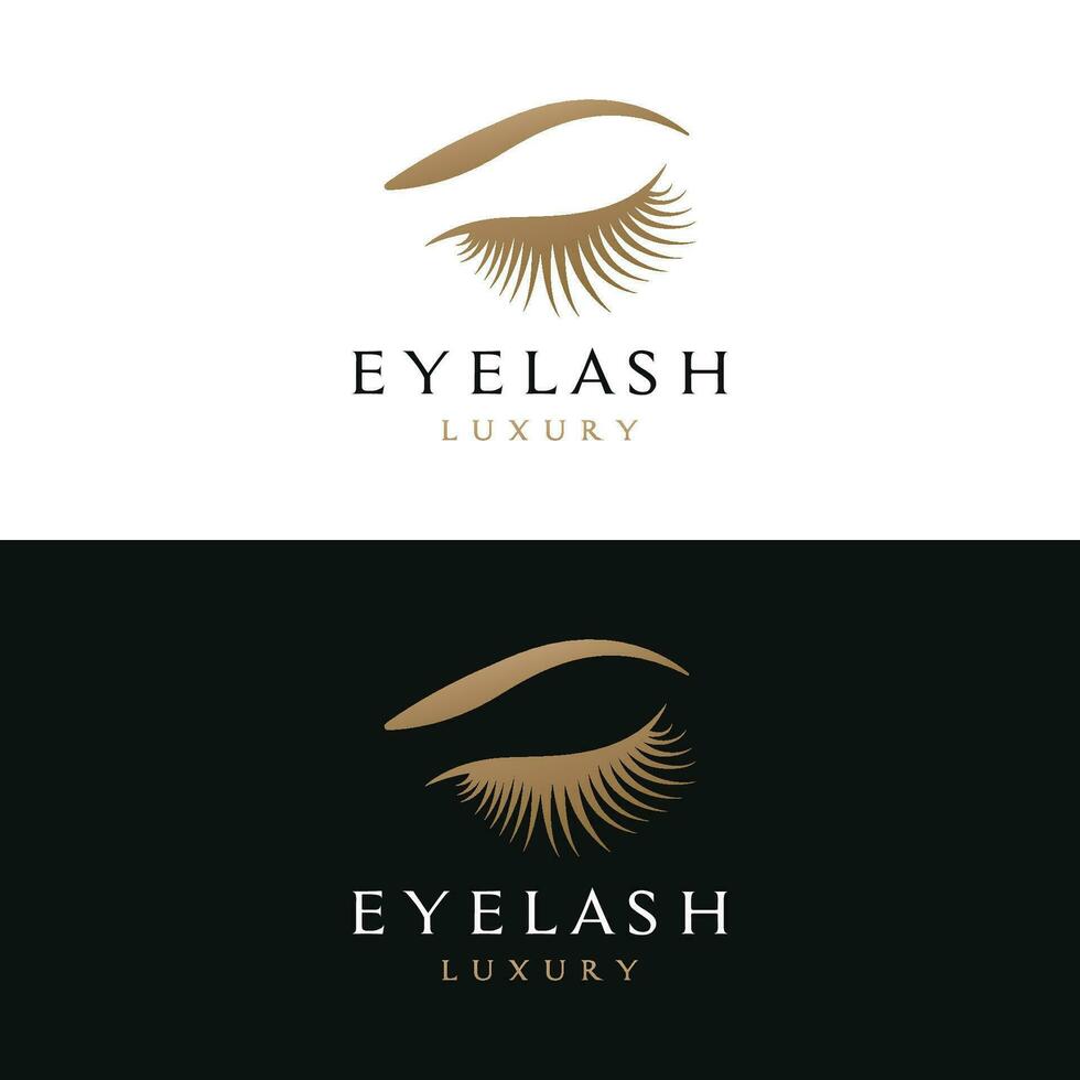 schön und luxuriös und modern Damen Wimpern und Augenbrauen Logo Design. Logo zum Geschäft, Schönheit Salon, bilden, Wimper Geschäft. vektor