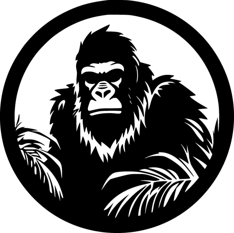 gorilla - minimalistisk och platt logotyp - vektor illustration