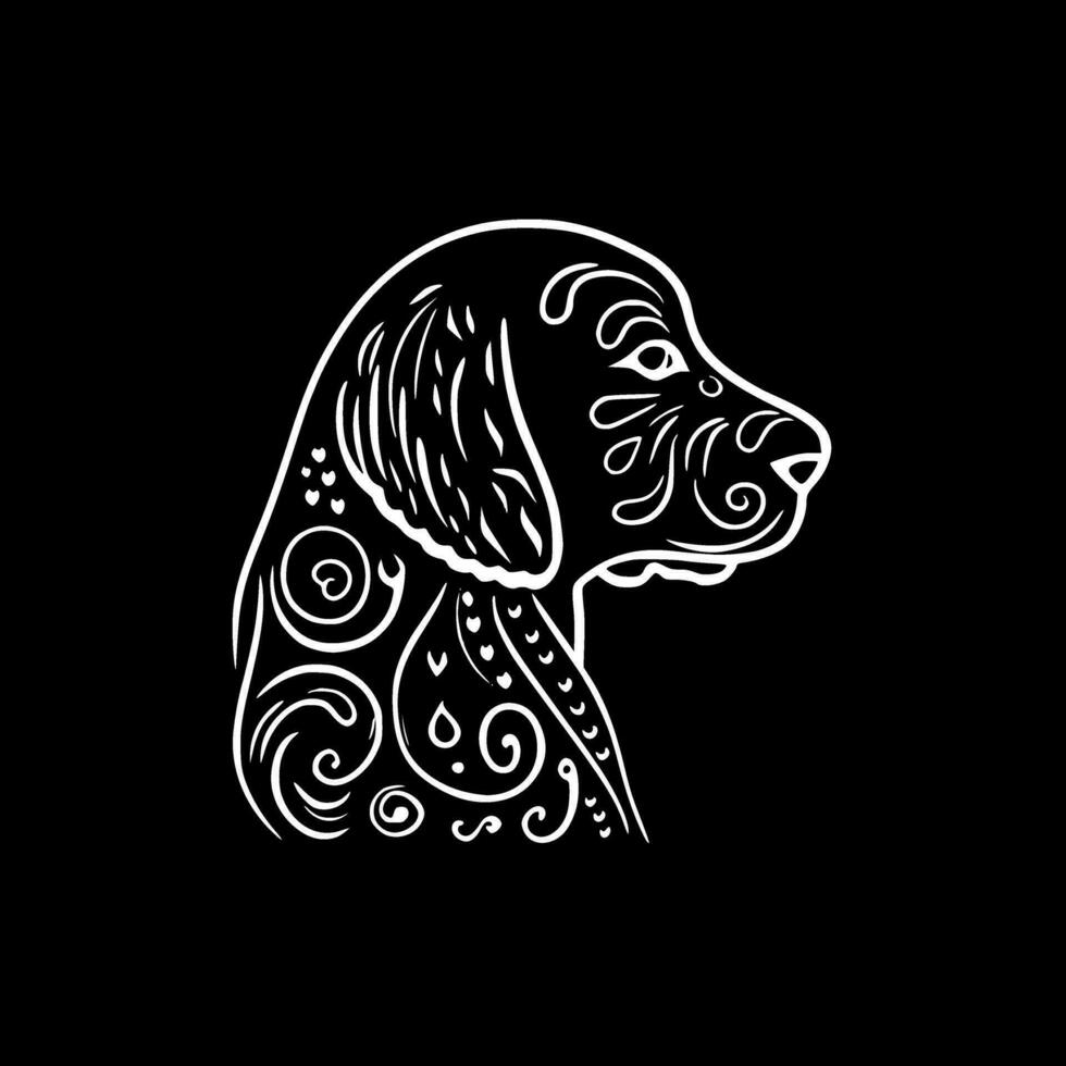 Hund - - schwarz und Weiß isoliert Symbol - - Vektor Illustration